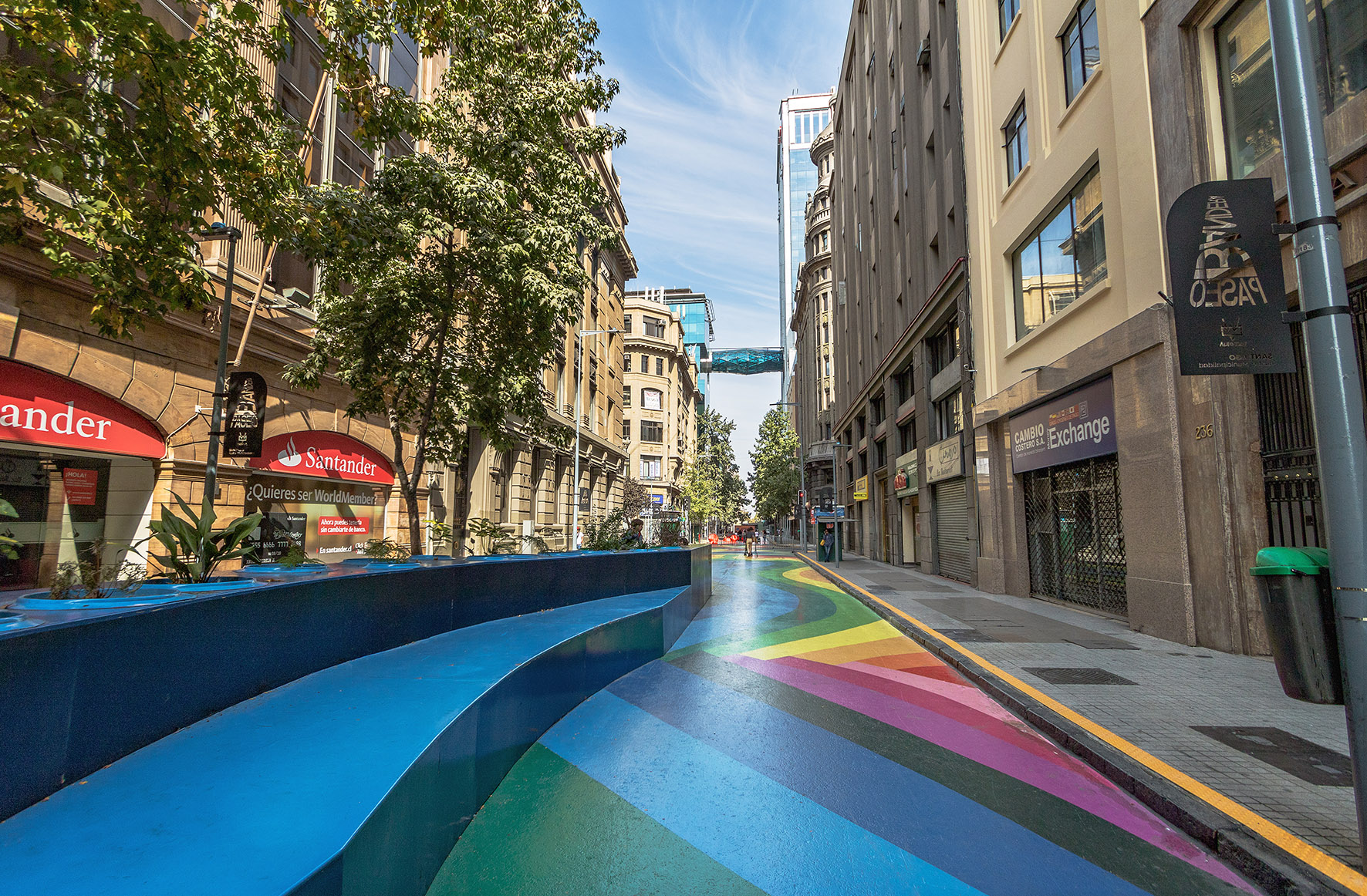 Santiago,,Chile,-,Apr,15,,2018:,Paseo,Bandera,,Colorful,Pedestrian